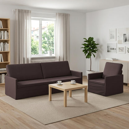 vidaXL Sofa Set 2 pcs Dark Brown Fabric
