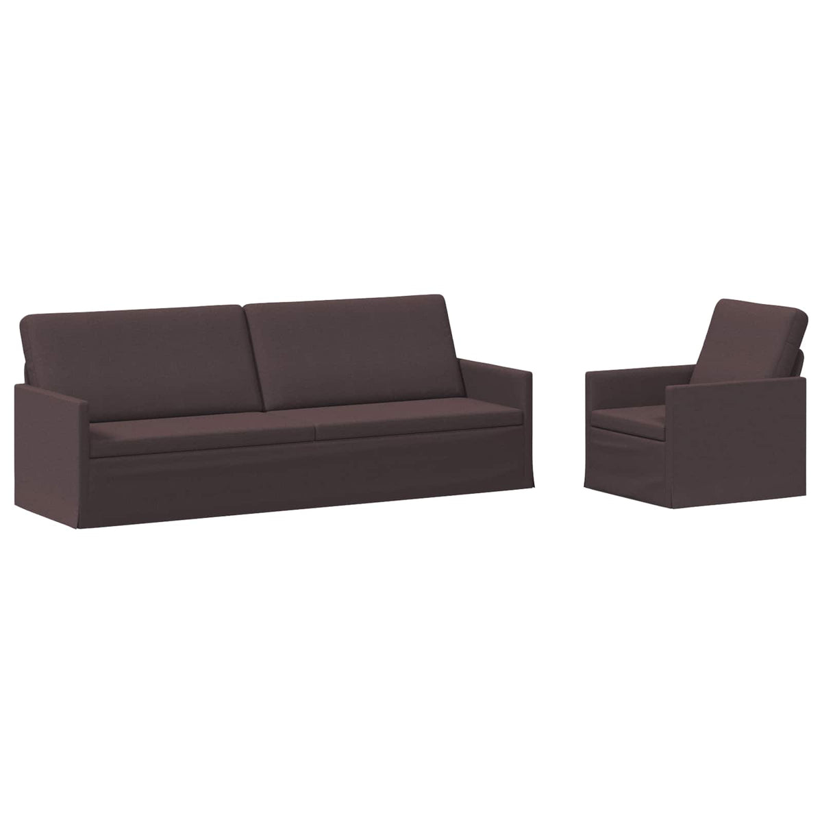vidaXL Sofa Set 2 pcs Dark Brown Fabric