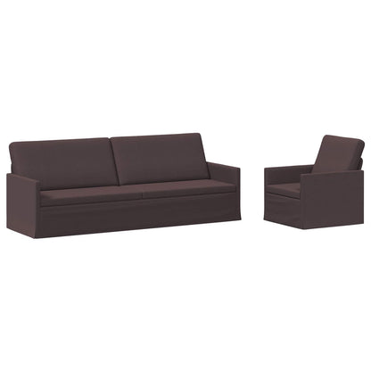 vidaXL Sofa Set 2 pcs Dark Brown Fabric