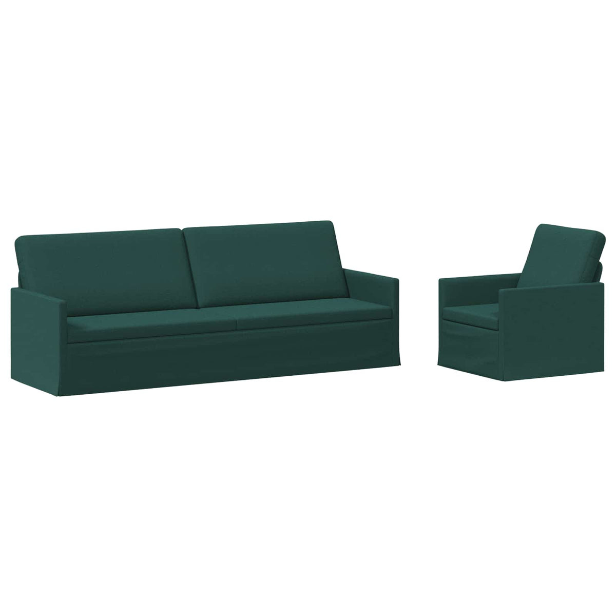 vidaXL Sofa Set 2 pcs Dark Green Fabric