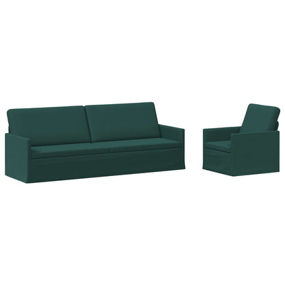 vidaXL Sofa Set 2 pcs Dark Green Fabric
