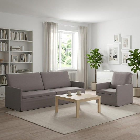 vidaXL Sofa Set 2 pcs Taupe Fabric