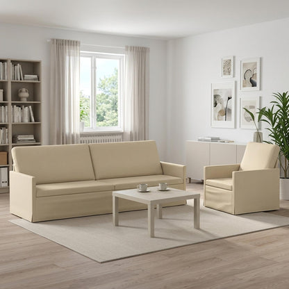 vidaXL Sofa Set 2 pcs Cream Fabric