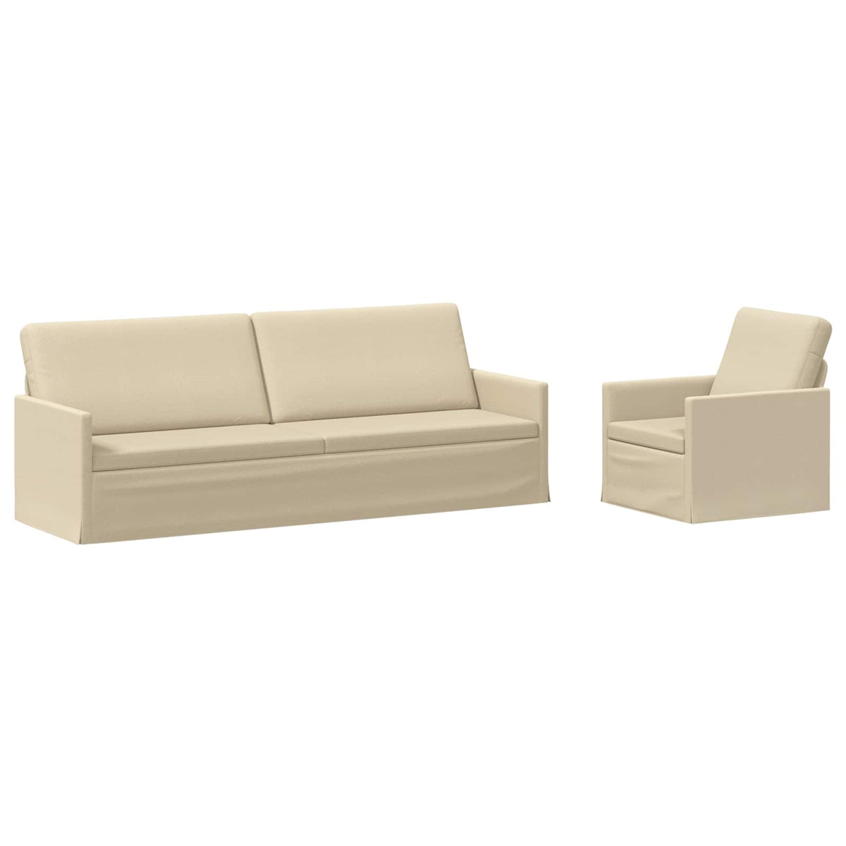 vidaXL Sofa Set 2 pcs Cream Fabric