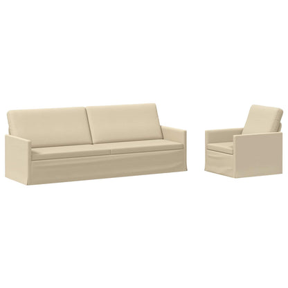 vidaXL Sofa Set 2 pcs Cream Fabric