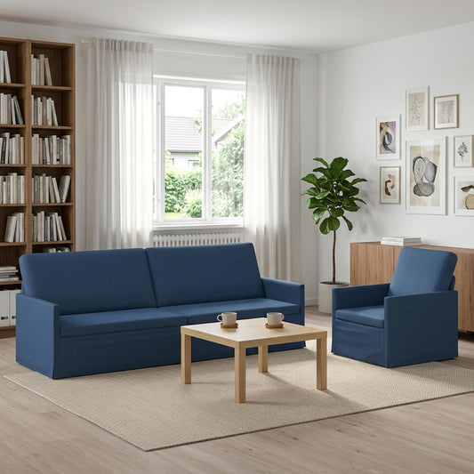 vidaXL Sofa Set 2 pcs Blue Fabric