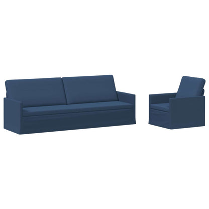 vidaXL Sofa Set 2 pcs Blue Fabric