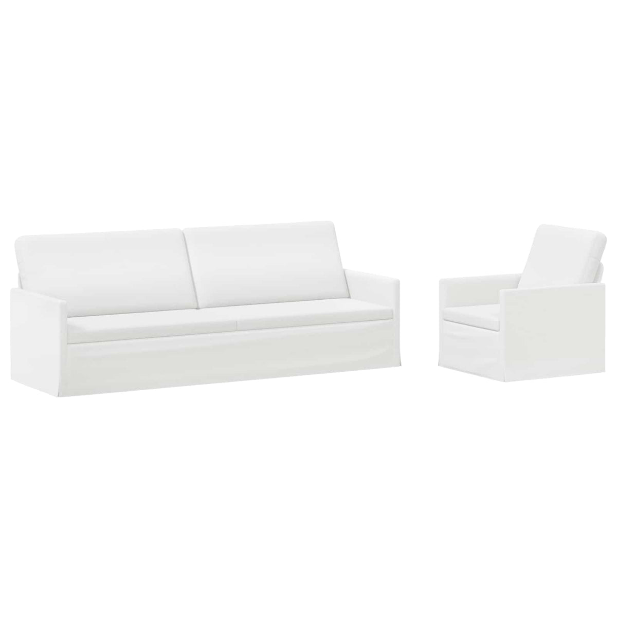 vidaXL Sofa Set 2 pcs White Fabric