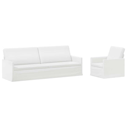 vidaXL Sofa Set 2 pcs White Fabric