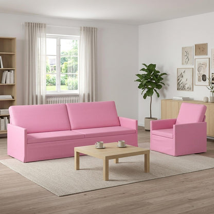 vidaXL Sofa Set 2 pcs Pink Fabric