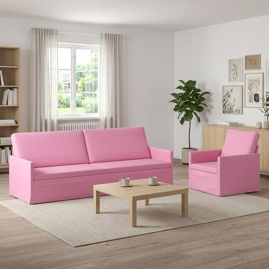 vidaXL Sofa Set 2 pcs Pink Fabric