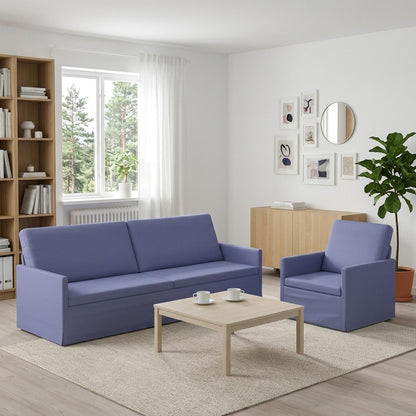 vidaXL Sofa Set 2 pcs Jeans Blue Fabric