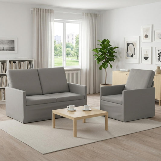 vidaXL Sofa Set 2 pcs Light Grey Velvet