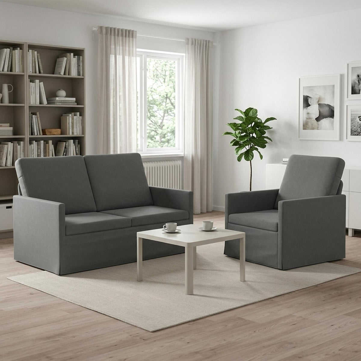 vidaXL Sofa Set 2 pcs Dark Grey Velvet
