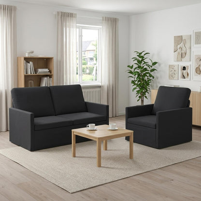vidaXL Sofa Set 2 pcs Black Velvet