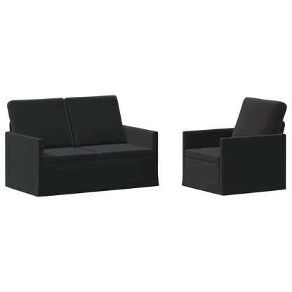 vidaXL Sofa Set 2 pcs Black Velvet