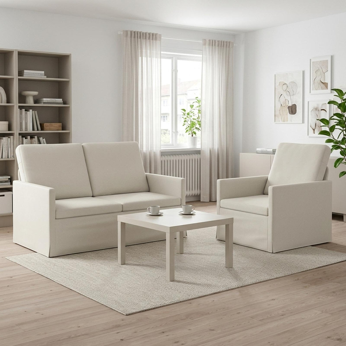 vidaXL Sofa Set 2 pcs Cream Velvet