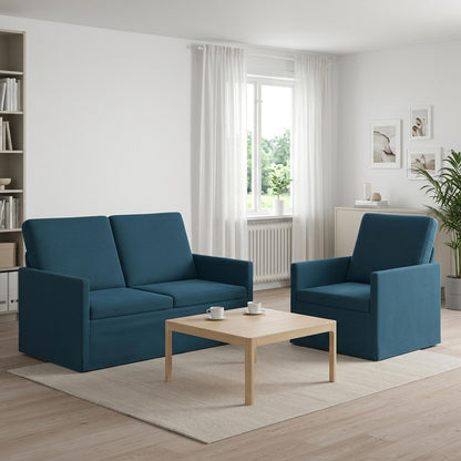 vidaXL Sofa Set 2 pcs Blue Velvet