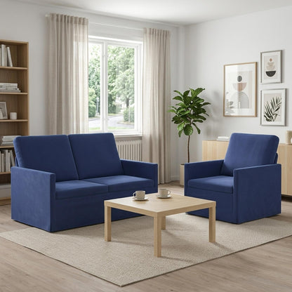 vidaXL Sofa Set 2 pcs Police Blue Velvet