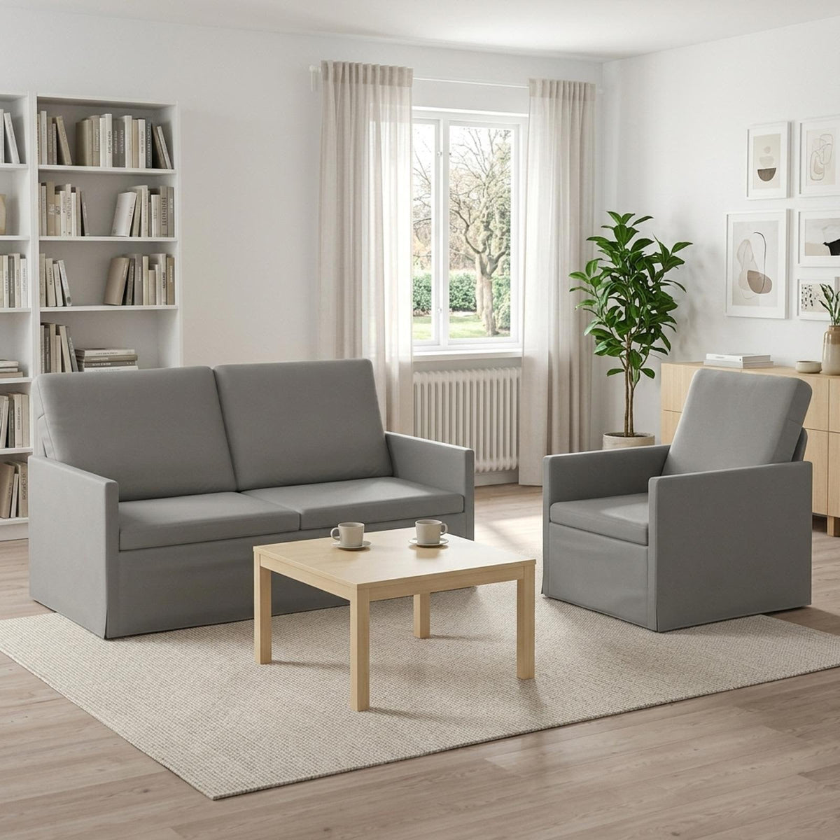 vidaXL Sofa Set 2 pcs Light Grey Velvet
