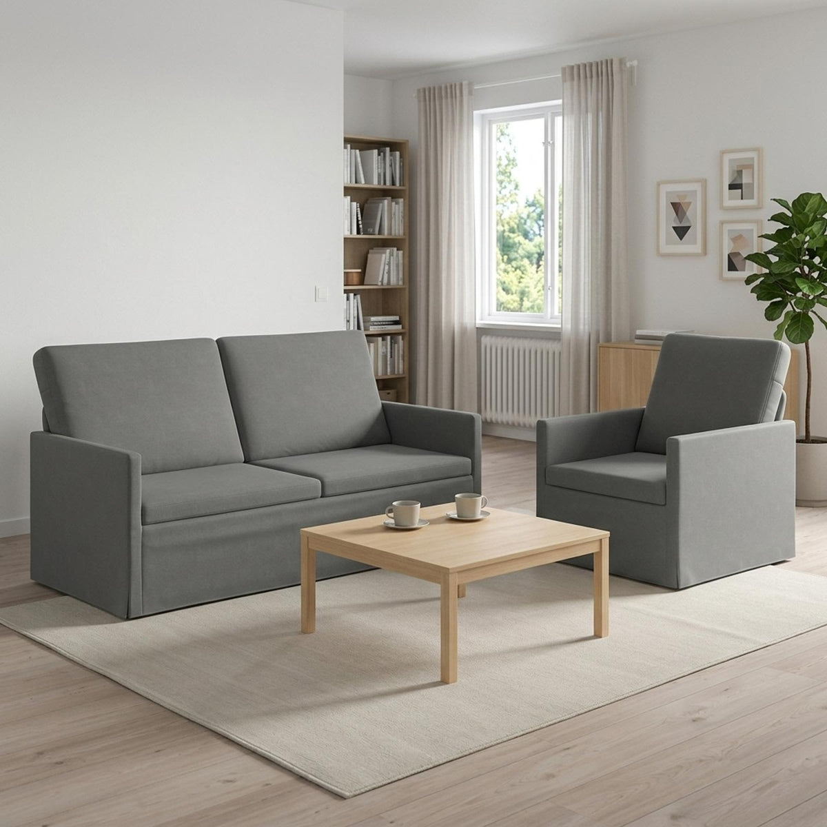 vidaXL Sofa Set 2 pcs Dark Grey Velvet