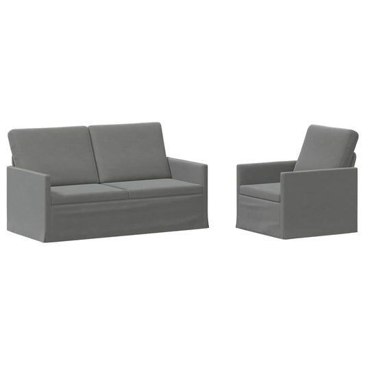vidaXL Sofa Set 2 pcs Dark Grey Velvet
