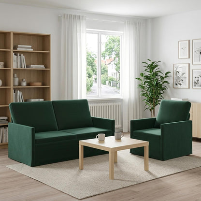 vidaXL Sofa Set 2 pcs Dark Green Velvet