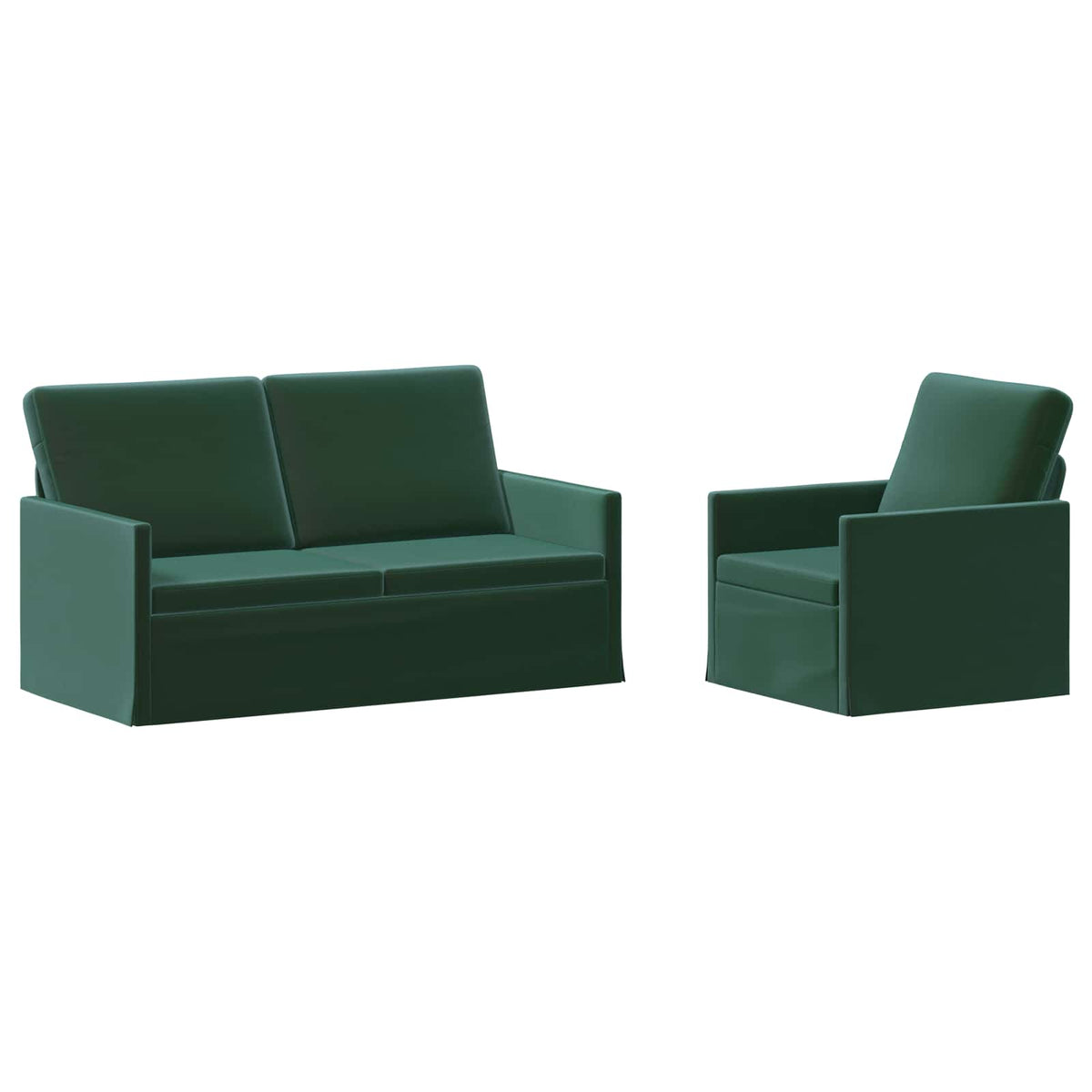 vidaXL Sofa Set 2 pcs Dark Green Velvet
