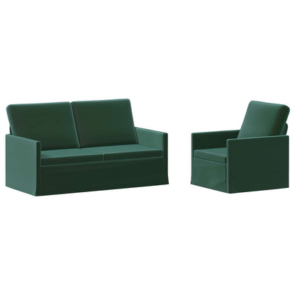 vidaXL Sofa Set 2 pcs Dark Green Velvet