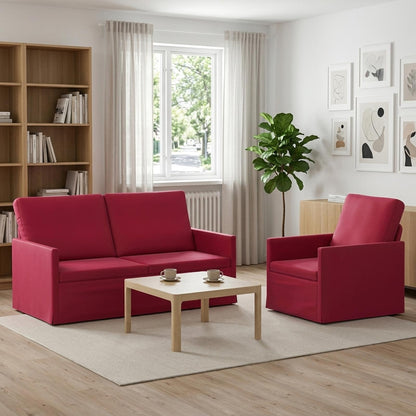 vidaXL Sofa Set 2 pcs Wine Red Velvet