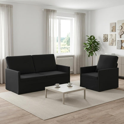 vidaXL Sofa Set 2 pcs Black Velvet