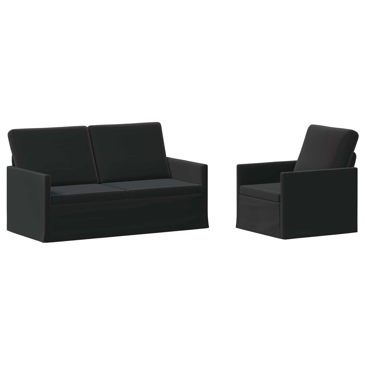 vidaXL Sofa Set 2 pcs Black Velvet