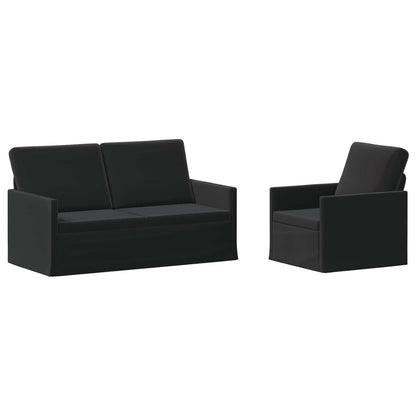 vidaXL Sofa Set 2 pcs Black Velvet