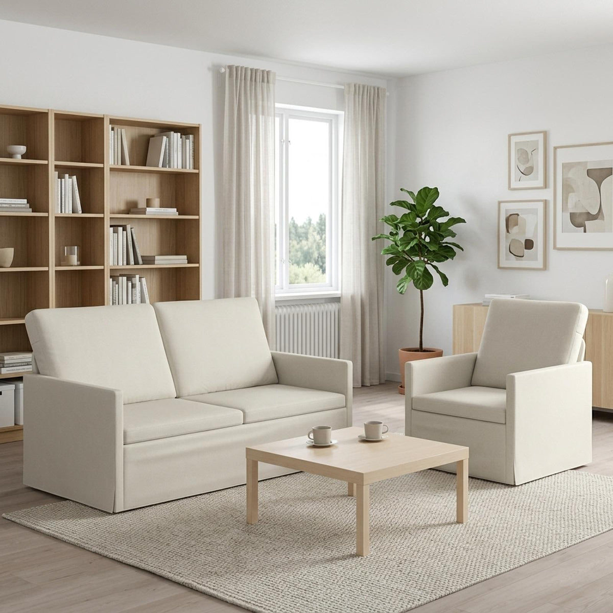 vidaXL Sofa Set 2 pcs Cream Velvet