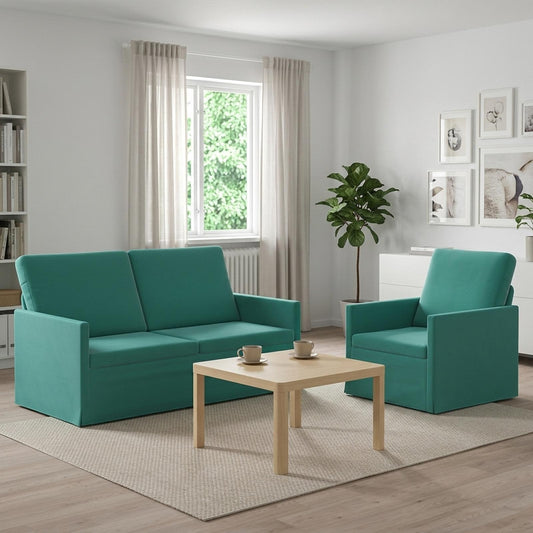 vidaXL Sofa Set 2 pcs Turquoise Velvet