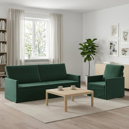 vidaXL Sofa Set 2 pcs Dark Green Velvet
