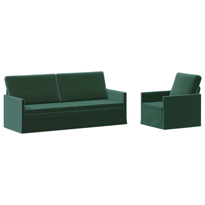 vidaXL Sofa Set 2 pcs Dark Green Velvet