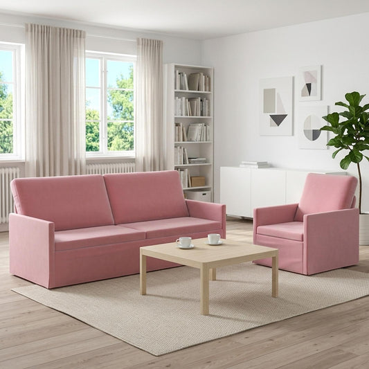 vidaXL Sofa Set 2 pcs Pink Velvet