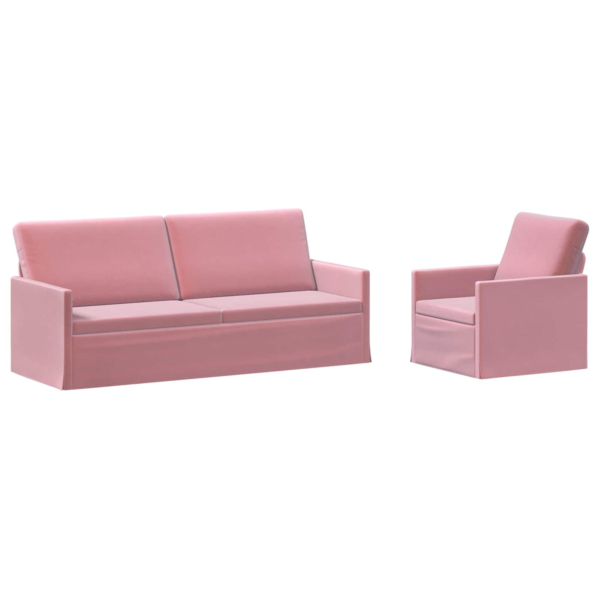 vidaXL Sofa Set 2 pcs Pink Velvet