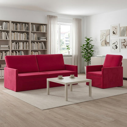 vidaXL Sofa Set 2 pcs Wine Red Velvet