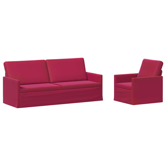 vidaXL Sofa Set 2 pcs Wine Red Velvet
