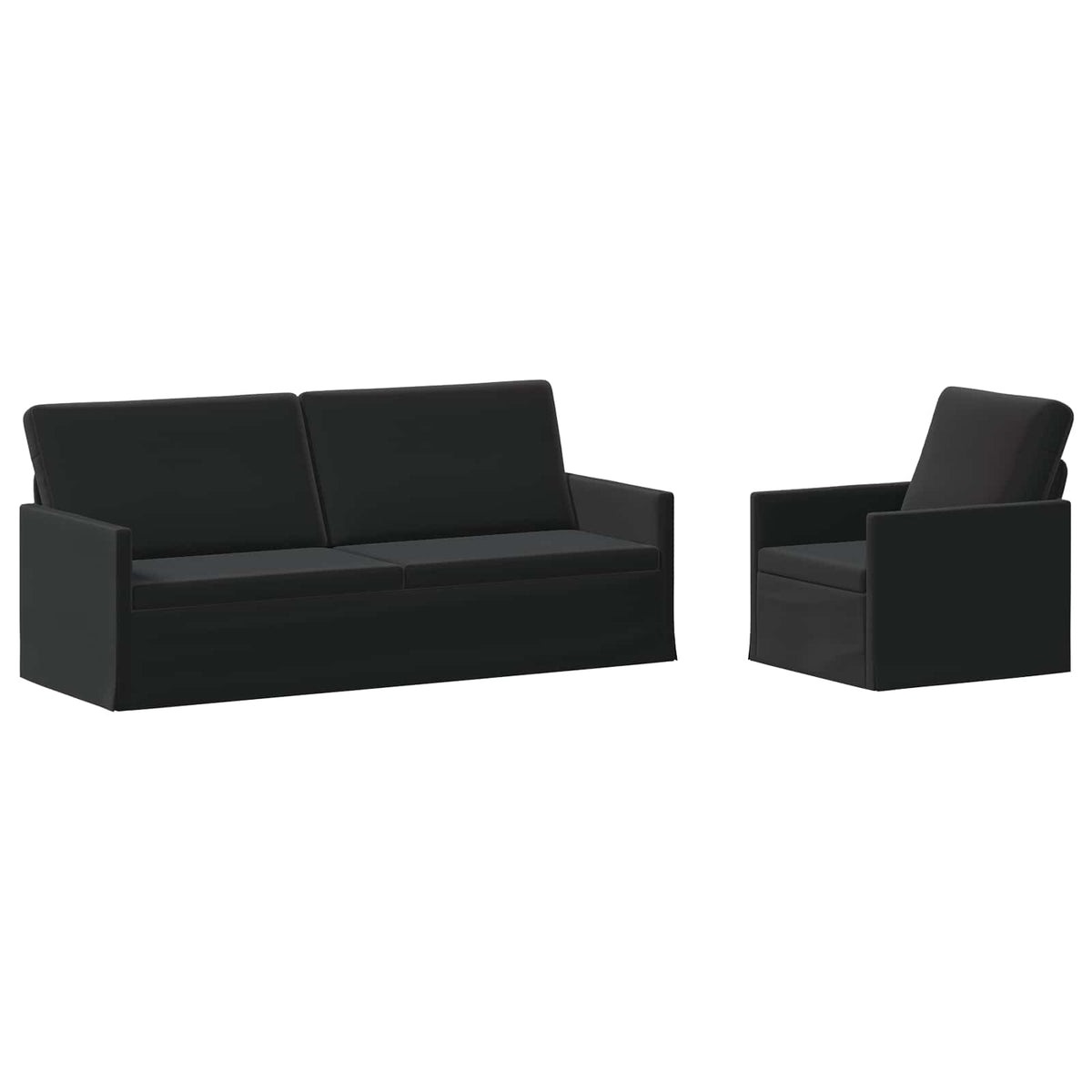 vidaXL Sofa Set 2 pcs Black Velvet