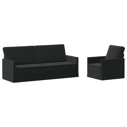 vidaXL Sofa Set 2 pcs Black Velvet