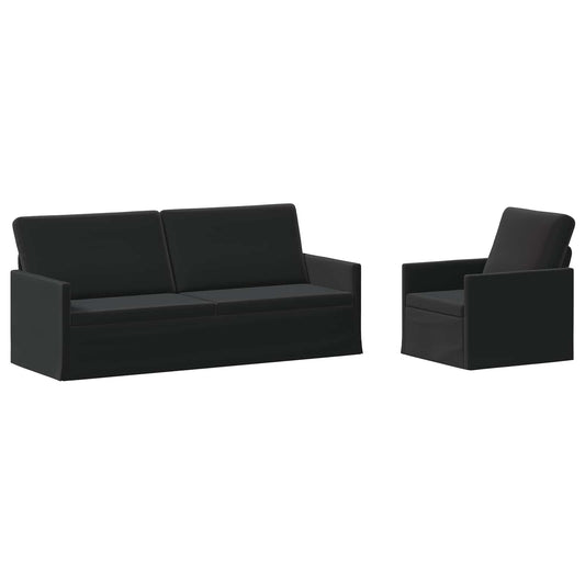 vidaXL Sofa Set 2 pcs Black Velvet