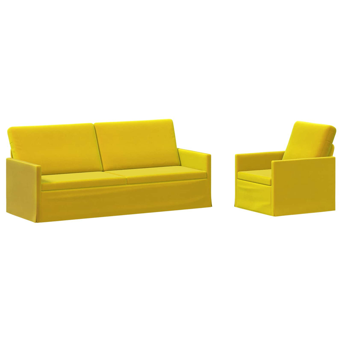 vidaXL Sofa Set 2 pcs Yellow Velvet