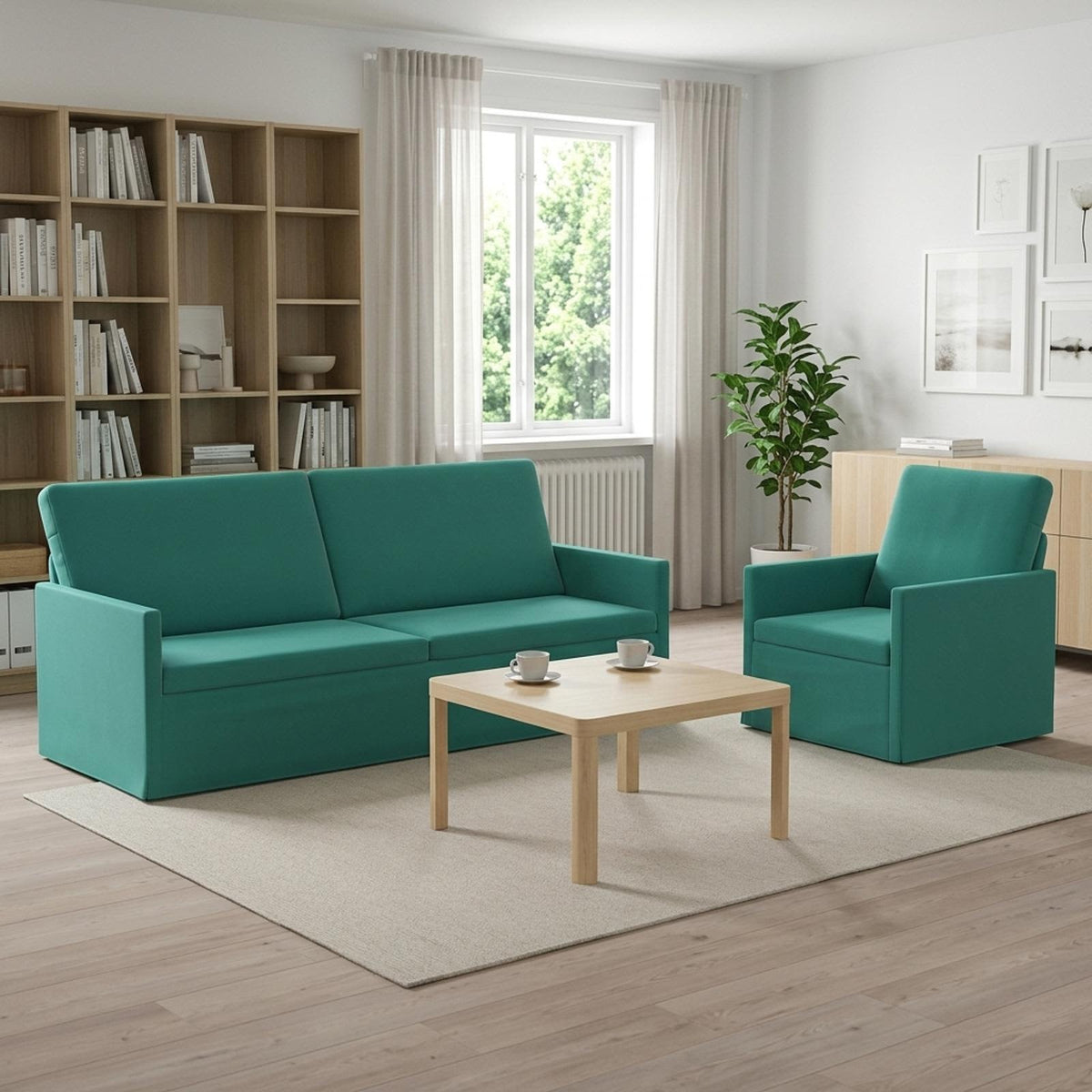 vidaXL Sofa Set 2 pcs Turquoise Velvet