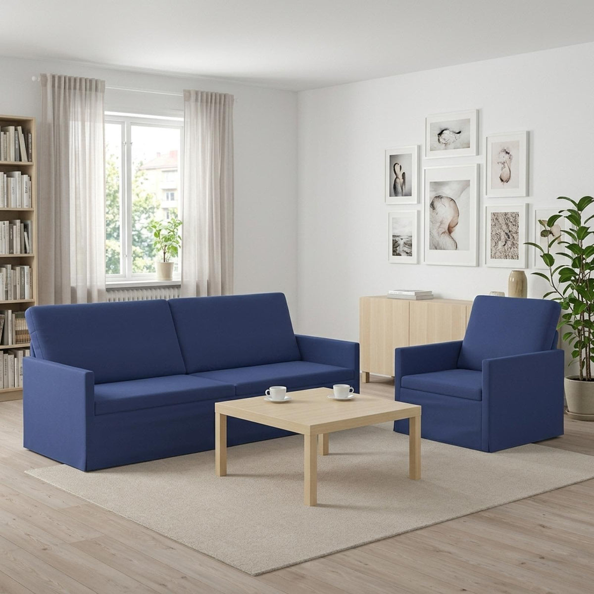 vidaXL Sofa Set 2 pcs Police Blue Velvet