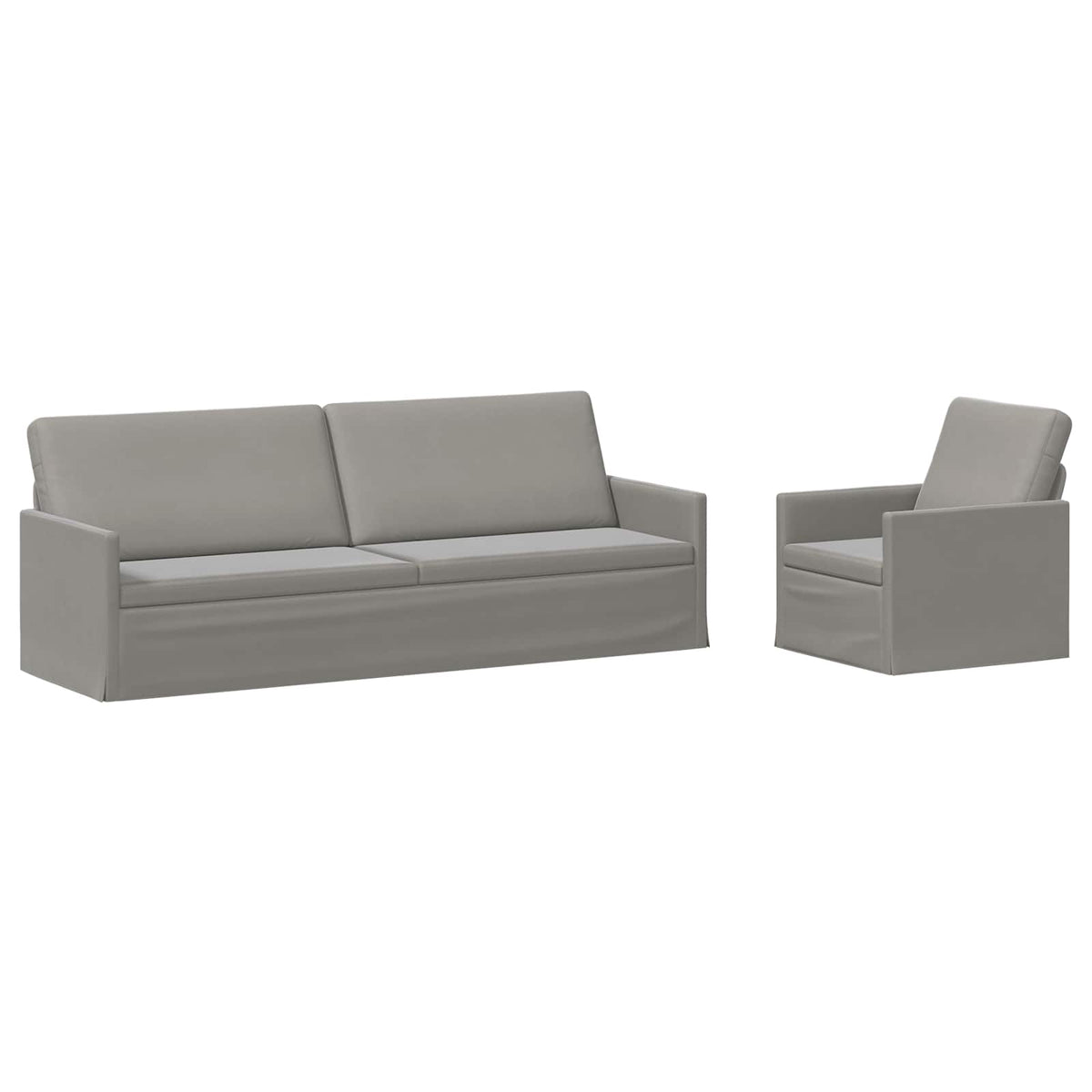 vidaXL Sofa Set 2 pcs Light Grey Velvet