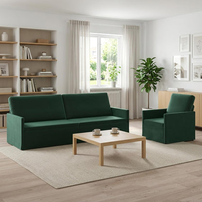 vidaXL Sofa Set 2 pcs Dark Green Velvet