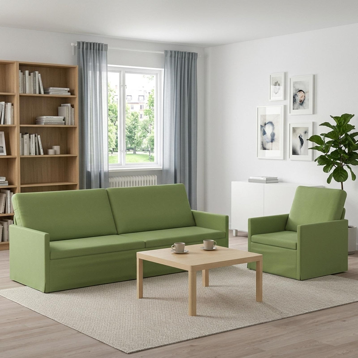 vidaXL Sofa Set 2 pcs Light Green Velvet